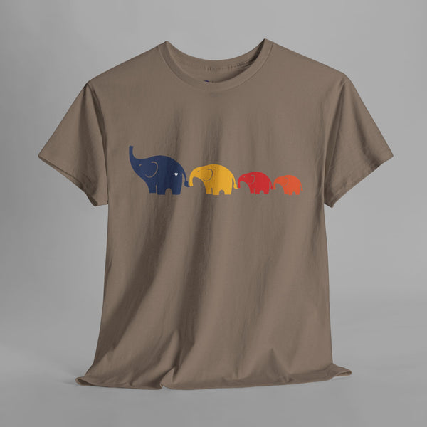 Minimalist Elephant Family T-Shirt