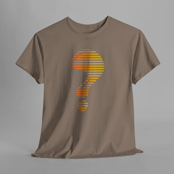 Abstract Question Mark Gradient Stripe T-Shirt