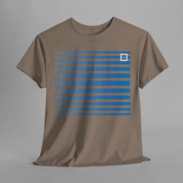 Boxy Blue Gradient Stripes T-Shirt