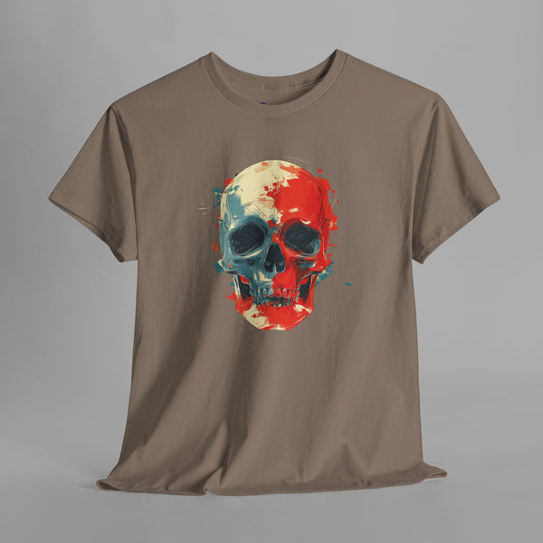 Paint Splash Skull Graphic T-Shirt