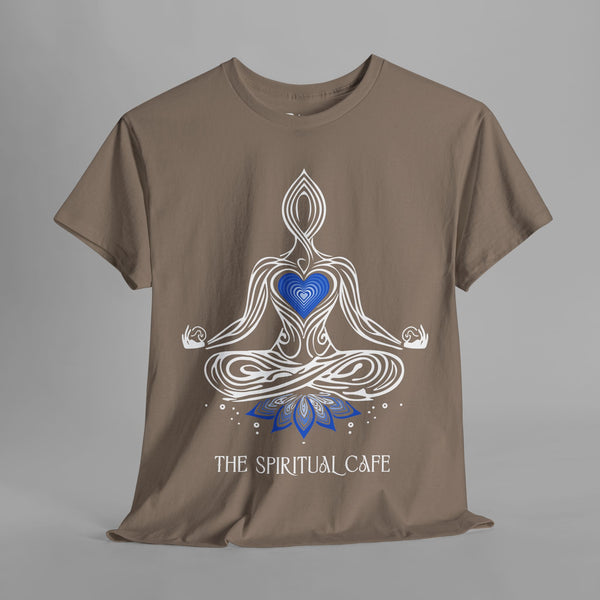 Meditation Silhouette with Blue Heart Chakra and Lotus T-Shirt