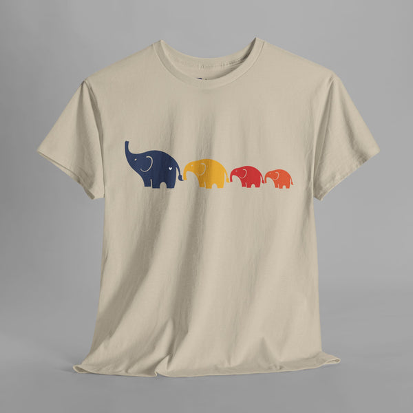Minimalist Elephant Family T-Shirt