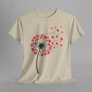 Heart Dandelion Love Art - Botanical - Graphic T-Shirt