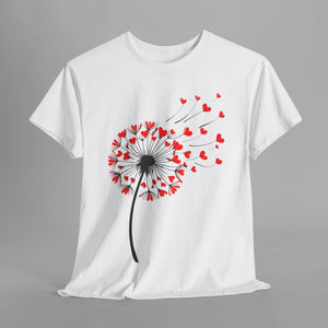 Heart Dandelion Love Art - Botanical - Graphic T-Shirt