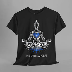 Meditation Silhouette - Blue Heart Chakra Yoga Hoodie - Graphic T-Shirt