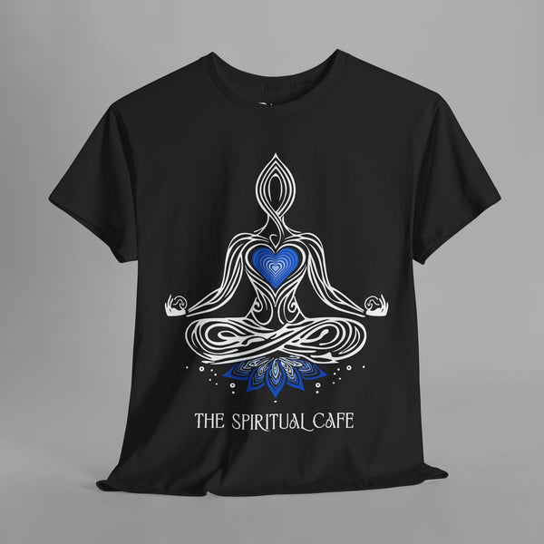 Meditation Silhouette with Blue Heart Chakra and Lotus T-Shirt