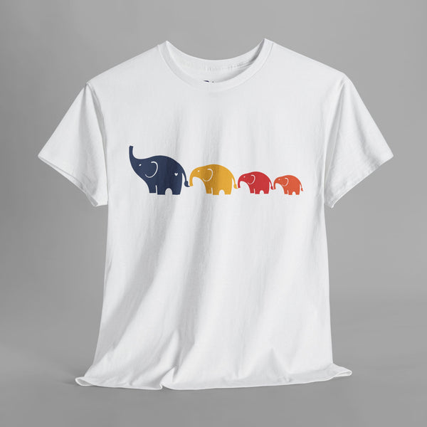 Minimalist Elephant Family T-Shirt
