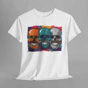Mustache Skulls Comic Art - Vintage - Graphic T-Shirt