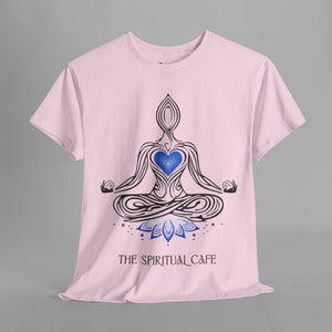 Meditation Silhouette - Blue Heart Chakra Yoga Hoodie - Graphic T-Shirt