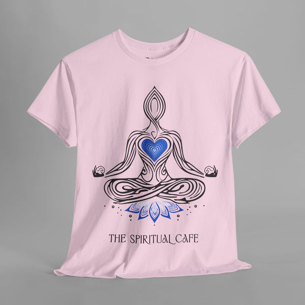 Meditation Silhouette with Blue Heart Chakra and Lotus T-Shirt