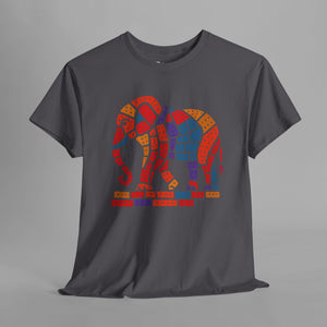 Colorful Mosaic Elephant - Artistic Animal Graphic T-Shirt