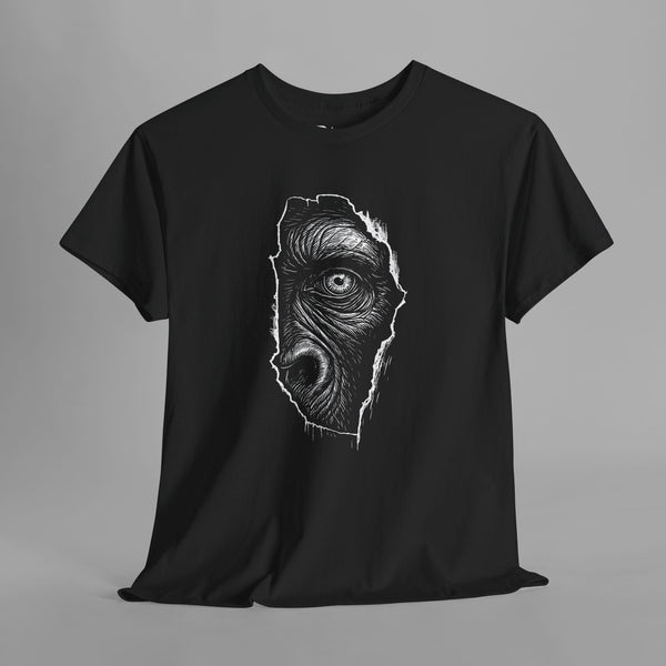 Ripped Effect Gorilla Face T-Shirt