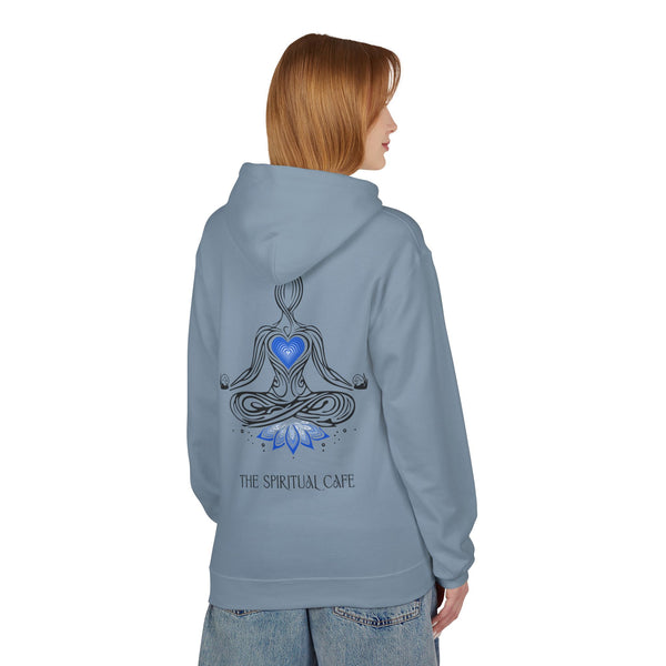 Meditation Silhouette with Blue Heart Chakra and Lotus Hoodie