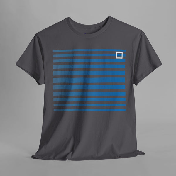 Boxy Blue Gradient Stripes T-Shirt