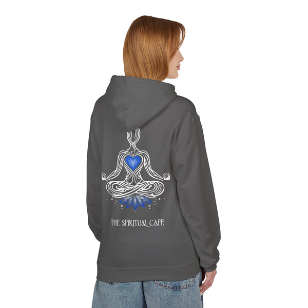 Meditation Silhouette with Blue Heart Chakra and Lotus Hoodie