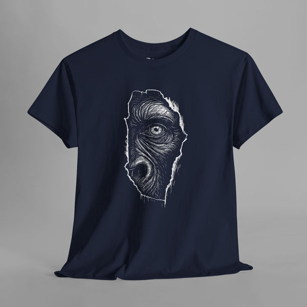 Ripped Effect Gorilla Face T-Shirt