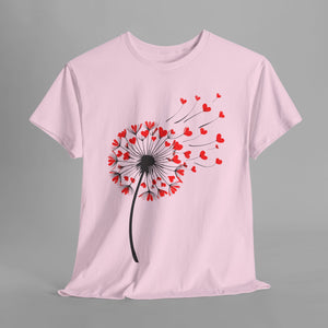 Heart Dandelion Love Art - Botanical - Graphic T-Shirt