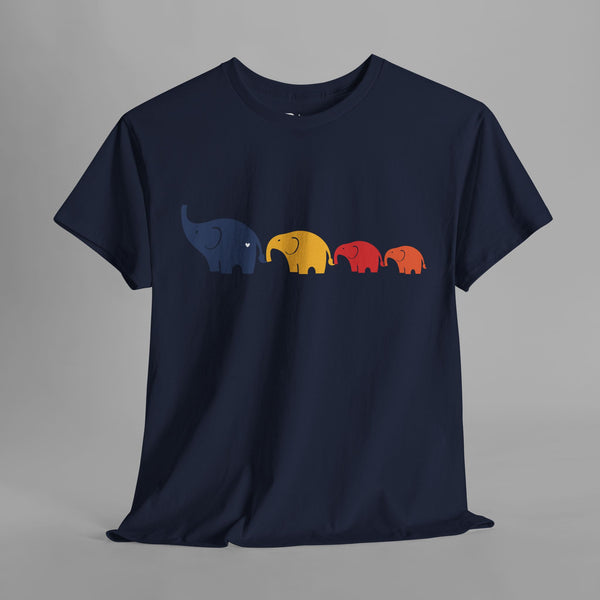 Minimalist Elephant Family T-Shirt
