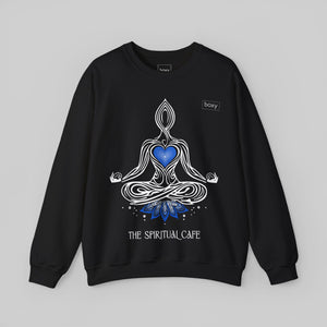 Meditation Silhouette - Blue Heart Chakra Yoga Hoodie - Sweatshirt