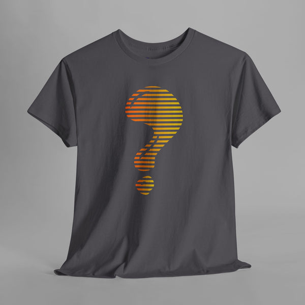 Abstract Question Mark Gradient Stripe T-Shirt