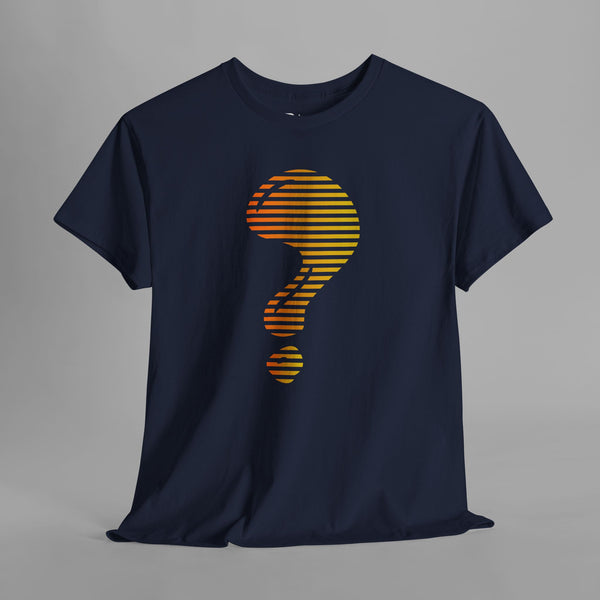 Abstract Question Mark Gradient Stripe T-Shirt