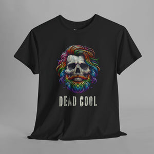 "Dead Cool" Rainbow Skull Art Graphic T-Shirt