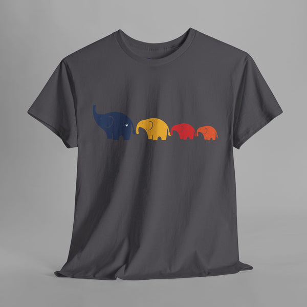 Minimalist Elephant Family T-Shirt