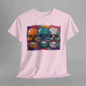 Mustache Skulls Comic Art - Vintage - Graphic T-Shirt