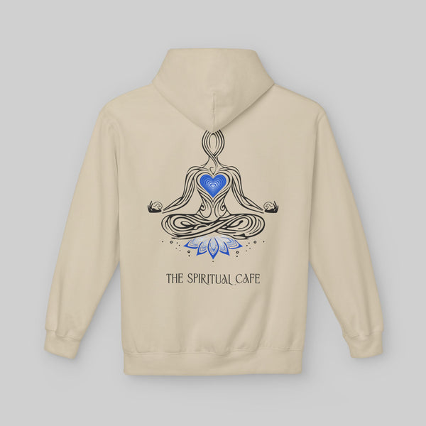 Meditation Silhouette with Blue Heart Chakra and Lotus Hoodie
