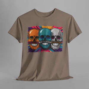 Mustache Skulls Comic Art - Vintage - Graphic T-Shirt