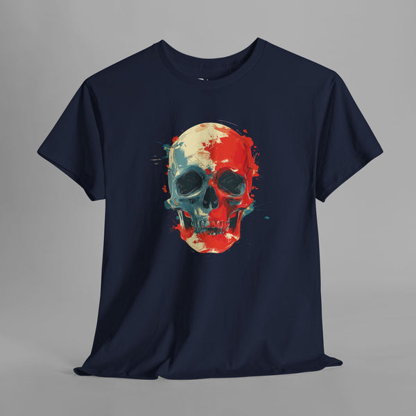 Paint Splash Skull Graphic T-Shirt