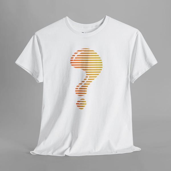 Abstract Question Mark Gradient Stripe T-Shirt