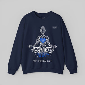 Meditation Silhouette - Blue Heart Chakra Yoga Hoodie - Sweatshirt