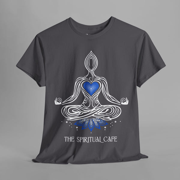 Meditation Silhouette with Blue Heart Chakra and Lotus T-Shirt