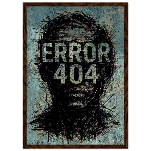 404 Not Found Dark Brown Wooden Frame