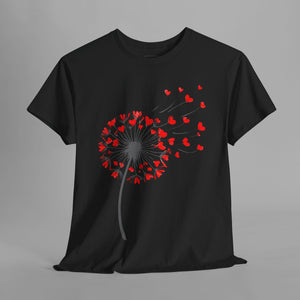 Heart Dandelion Love Art - Botanical - Graphic T-Shirt
