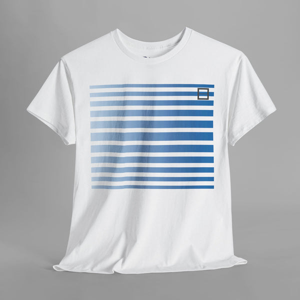 Boxy Blue Gradient Stripes T-Shirt