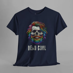 "Dead Cool" Rainbow Skull Art Graphic T-Shirt