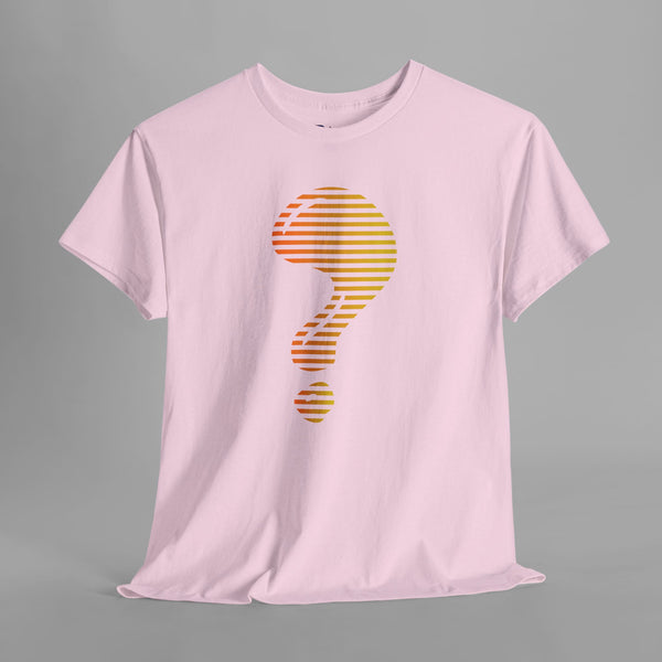 Abstract Question Mark Gradient Stripe T-Shirt