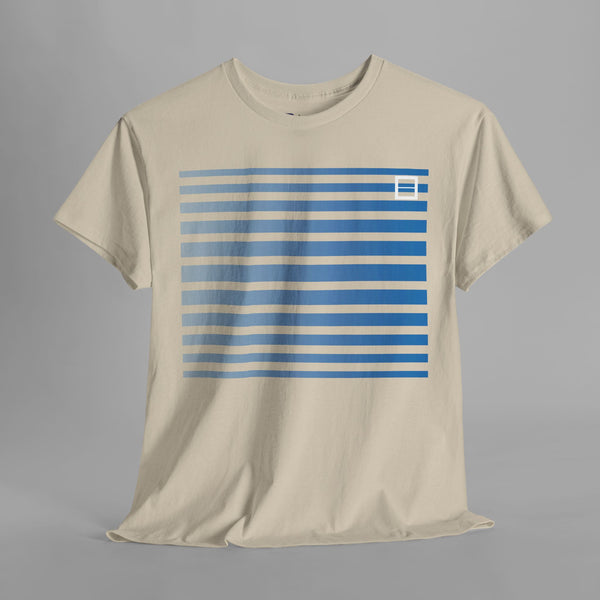 Boxy Blue Gradient Stripes T-Shirt