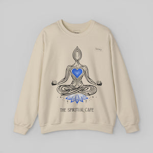 Meditation Silhouette - Blue Heart Chakra Yoga Hoodie - Sweatshirt
