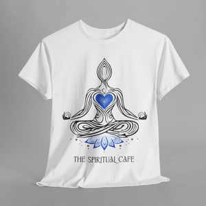 Meditation Silhouette - Blue Heart Chakra Yoga Hoodie - Graphic T-Shirt