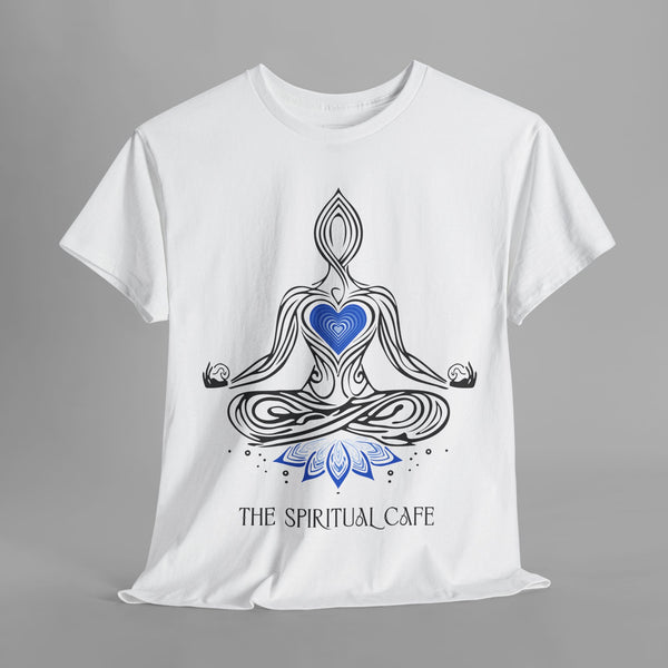 Meditation Silhouette with Blue Heart Chakra and Lotus T-Shirt