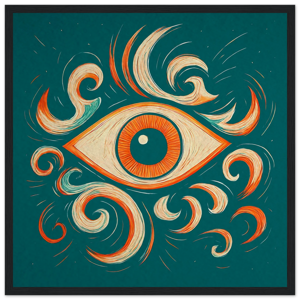 mystical eye black framed poster