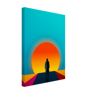 Canvas solitary sunset poster