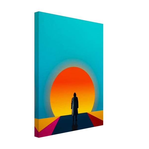 Canvas solitary sunset poster