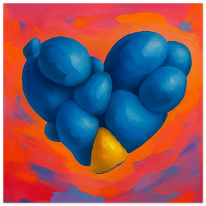 Blue Stone Heart Wall Art -poster