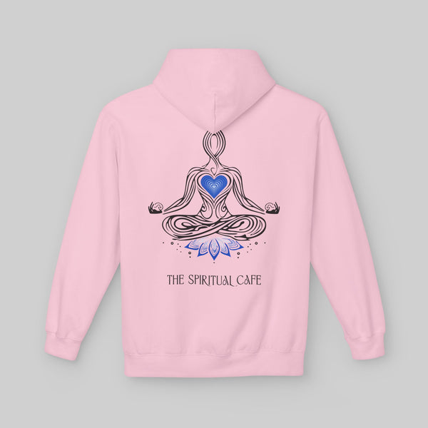 Meditation Silhouette with Blue Heart Chakra and Lotus Hoodie