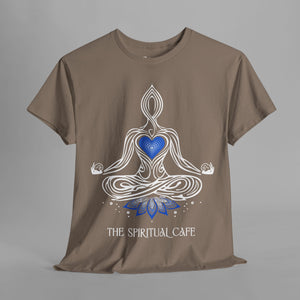 Meditation Silhouette - Blue Heart Chakra Yoga Hoodie - Graphic T-Shirt