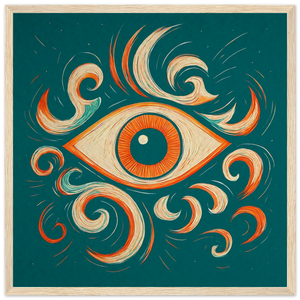 mystical eye wooden framed poster